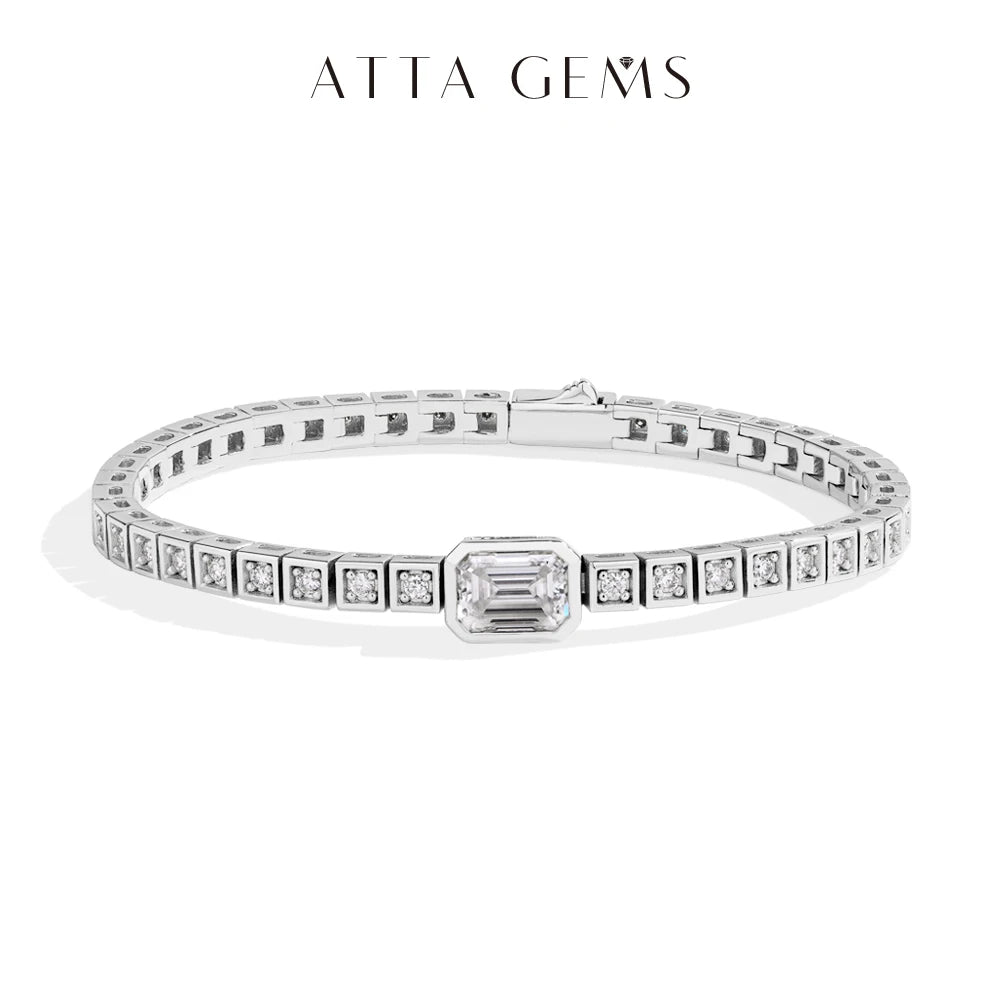Asscher Cut Moissanite Bracelet