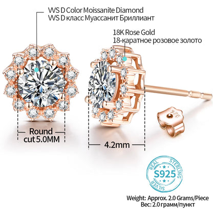 1.0CT Moissanite Stud Earrings