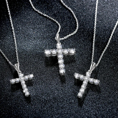 Moissanite Cross Pendant Necklace