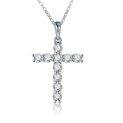 Moissanite Cross Pendant Necklace