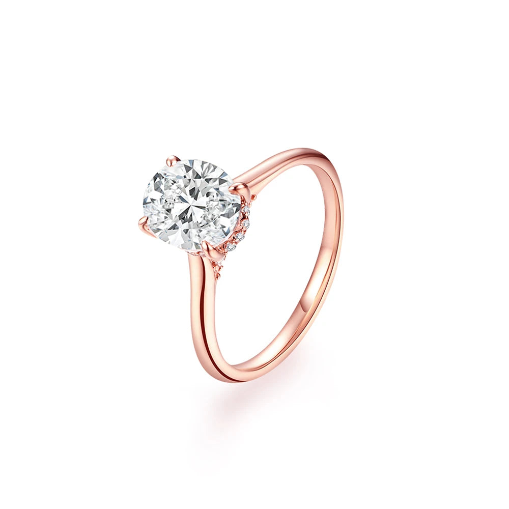 Oval Cut 2CT D VVS1 Moissanite Ring