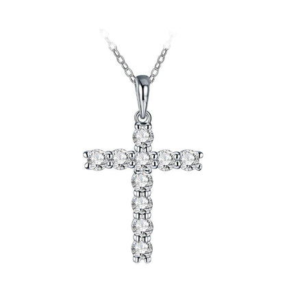 Moissanite Cross Pendant Necklace