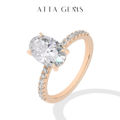 3.0CT Oval Moissanite Ring