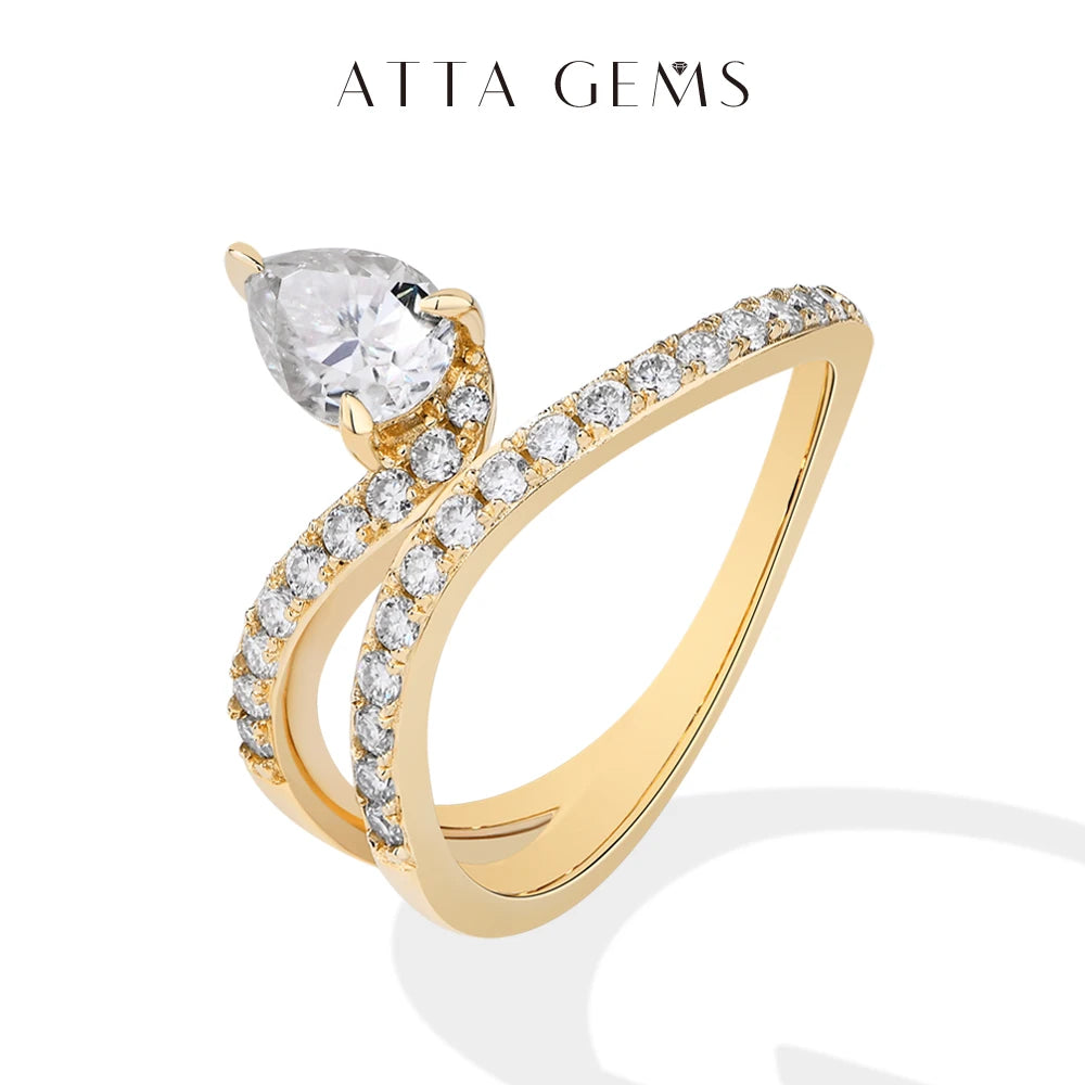 Pear Cut 0.8CT Moissanite Ring for Women