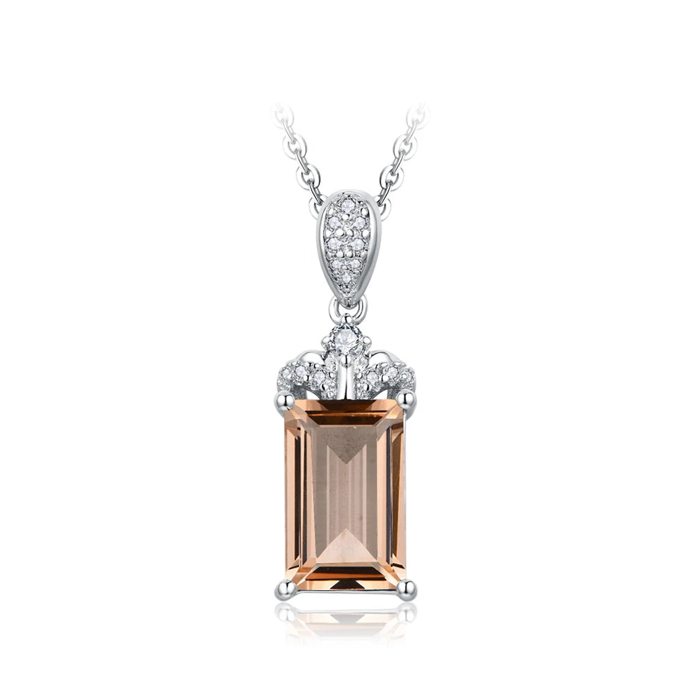 Baguette Morganite Pendant Necklace