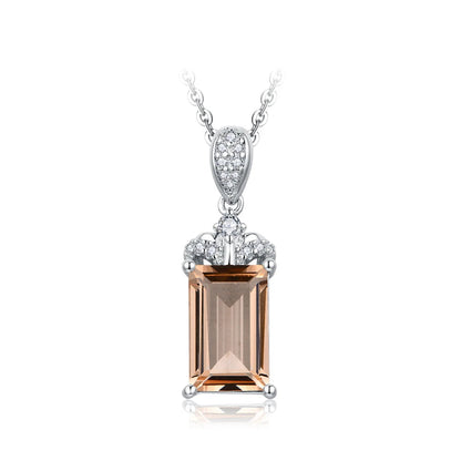 Baguette Morganite Pendant Necklace