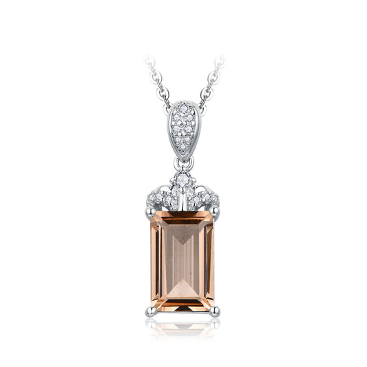 Baguette Morganite Pendant Necklace