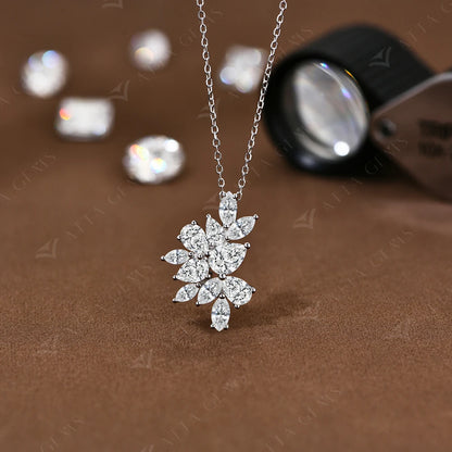 Floral Moissanite Pendant Necklace