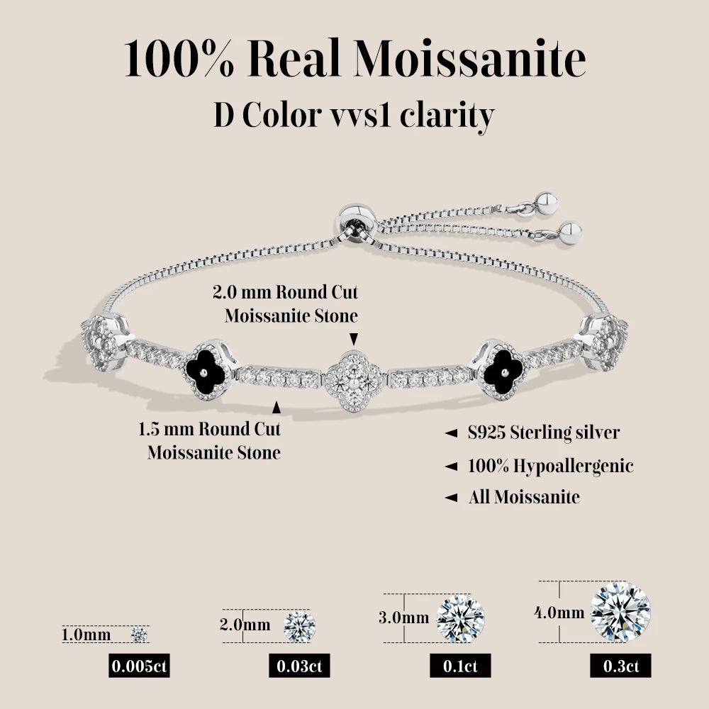 Floral Moissanite Charm Bracelet