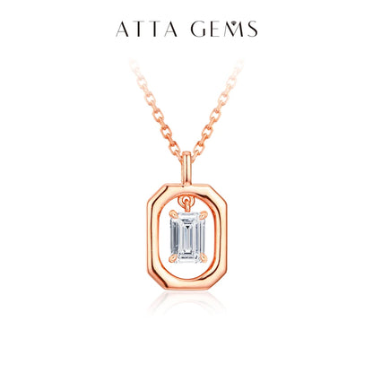 Octagon Moissanite Pendant Necklace