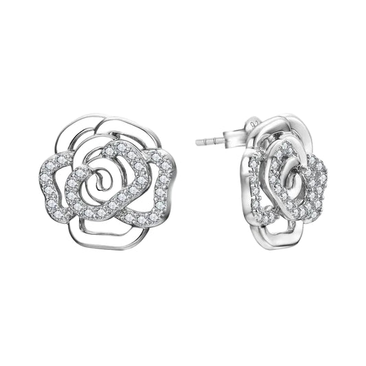 Floral Moissanite Stud Earrings