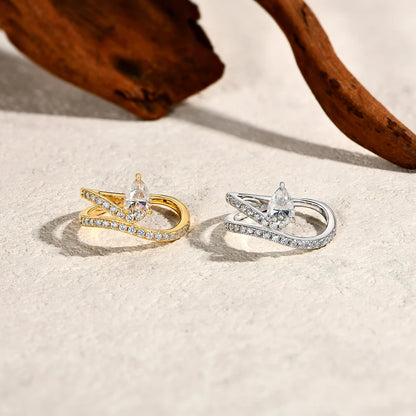 Pear Cut 0.8CT Moissanite Ring for Women