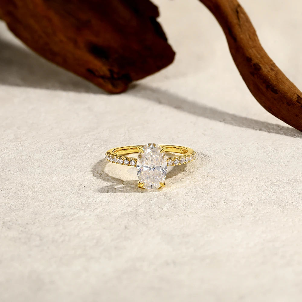 3.0CT Oval Moissanite Ring