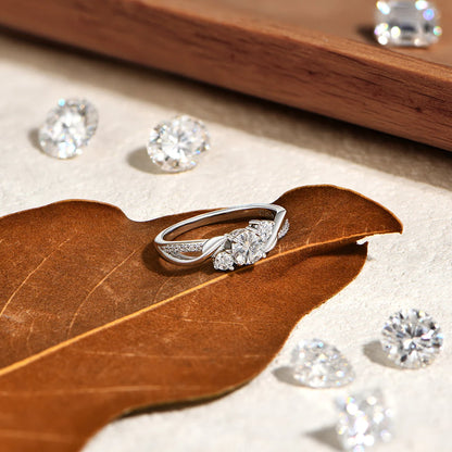Three-Stone Moissanite Ring for Women