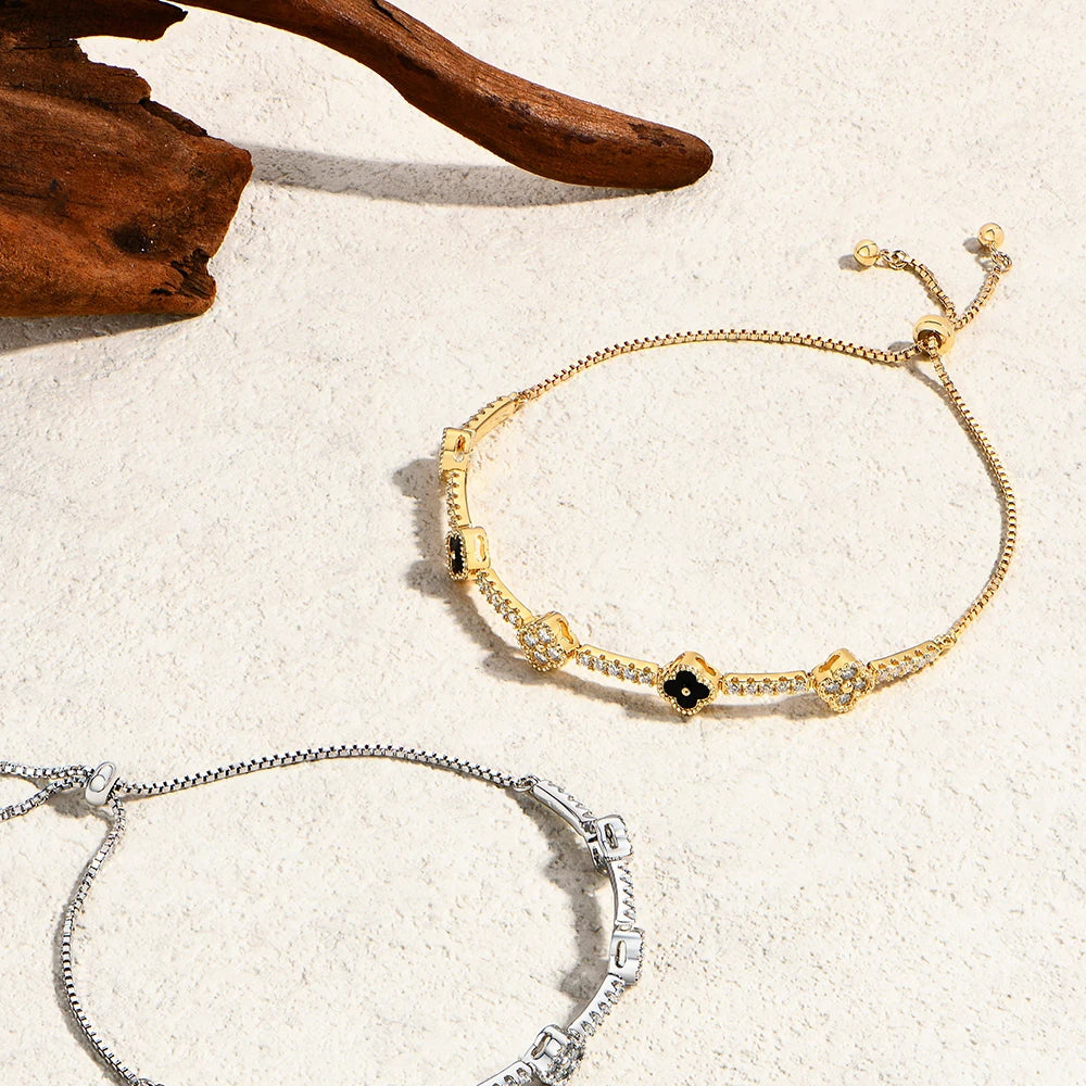 Floral Moissanite Charm Bracelet