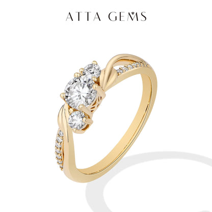 Three-Stone Moissanite Ring for Women