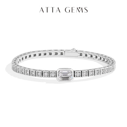 Asscher Cut Moissanite Bracelet