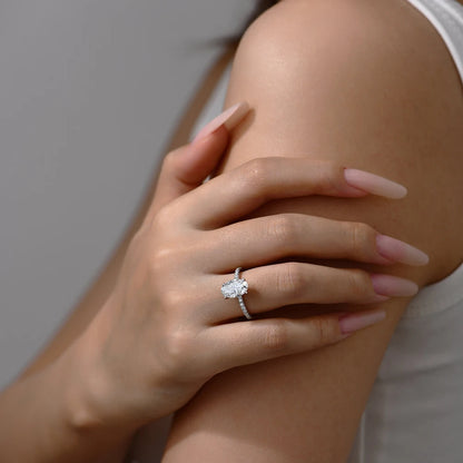 3.0CT Oval Moissanite Ring