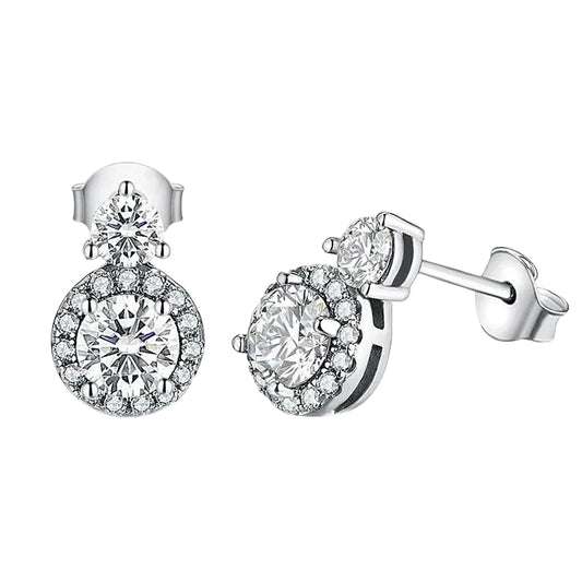 Round Cut Moissanite Stud Earrings
