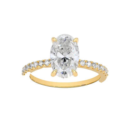 3.0CT Oval Moissanite Ring