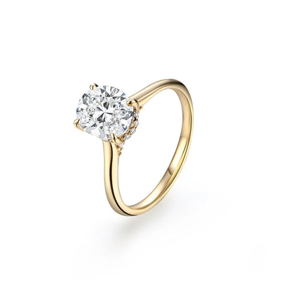 Oval Cut 2CT D VVS1 Moissanite Ring