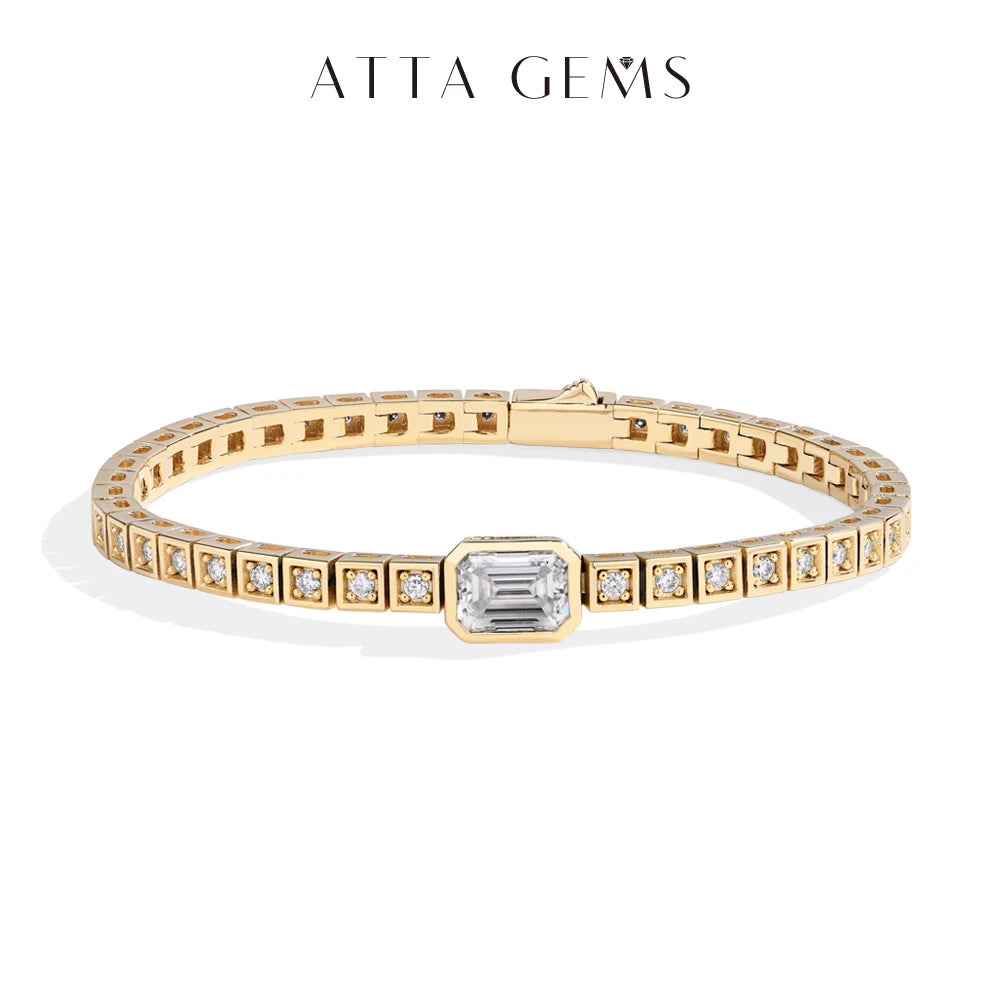 Asscher Cut Moissanite Bracelet