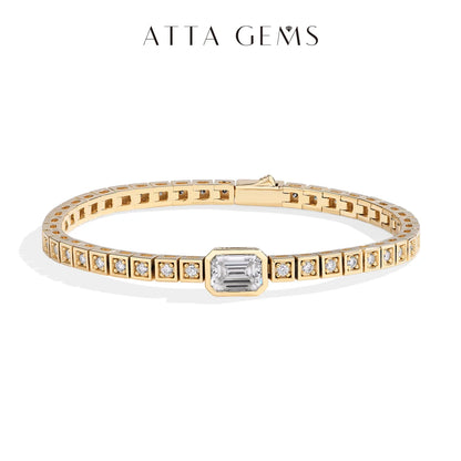Asscher Cut Moissanite Bracelet