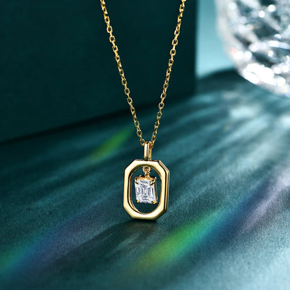 Octagon Moissanite Pendant Necklace