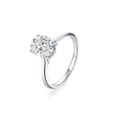Oval Cut 2CT D VVS1 Moissanite Ring