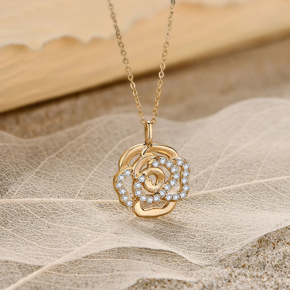 Floral Moissanite Pendant Necklace