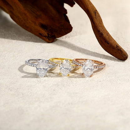 3.0CT Oval Moissanite Ring