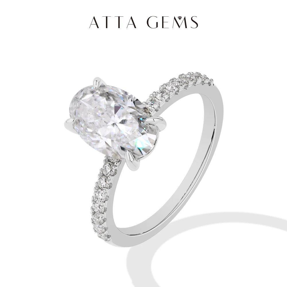 3.0CT Oval Moissanite Ring