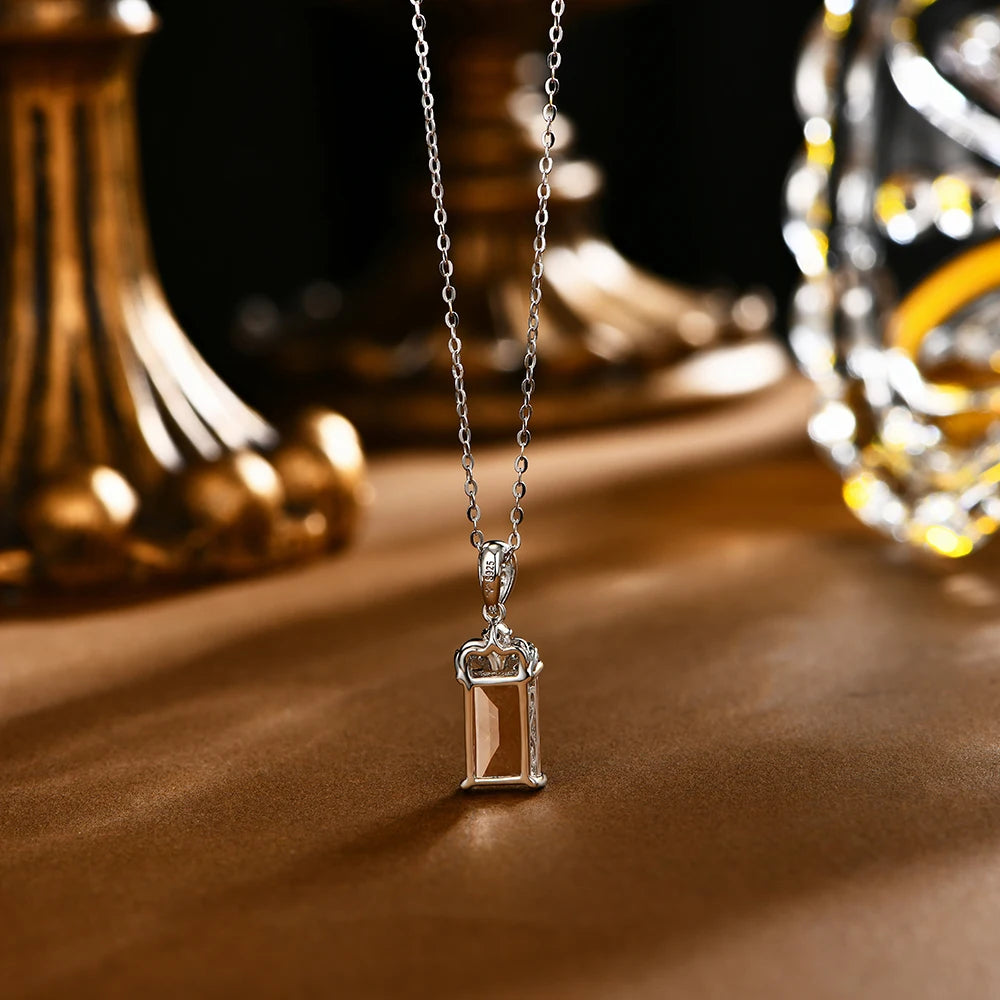 Baguette Morganite Pendant Necklace