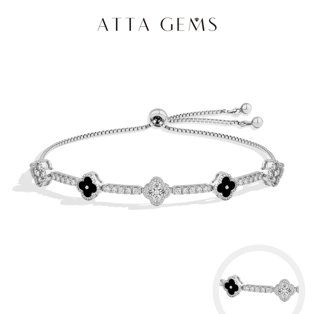 Floral Moissanite Charm Bracelet
