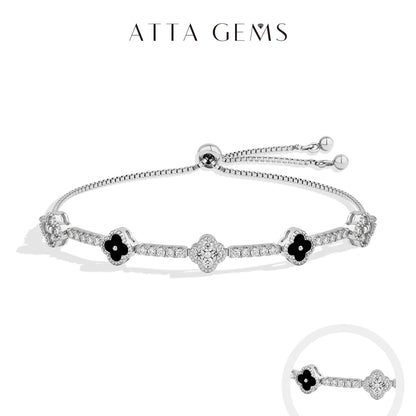 Floral Moissanite Charm Bracelet