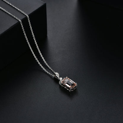 Baguette Morganite Pendant Necklace