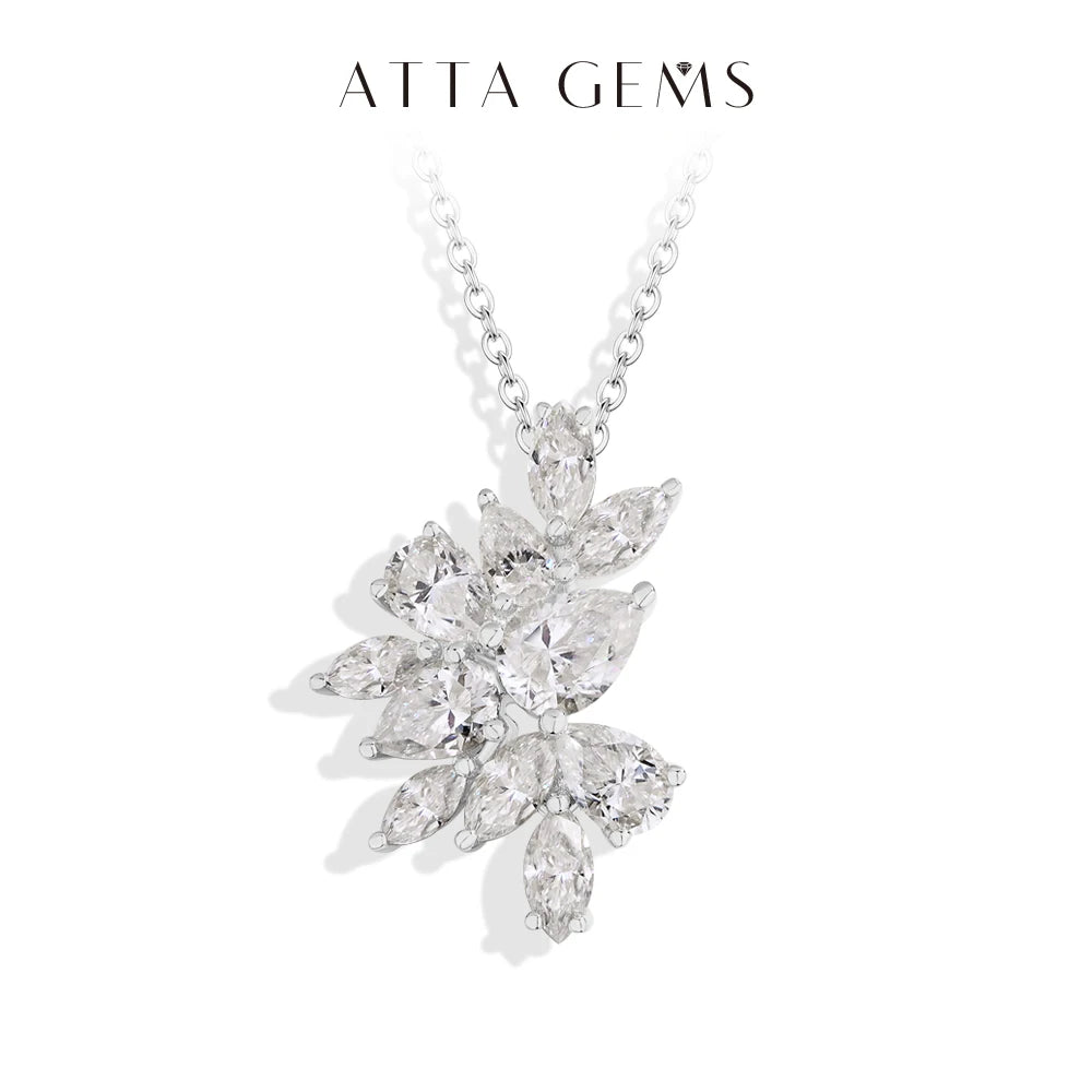 Floral Moissanite Pendant Necklace