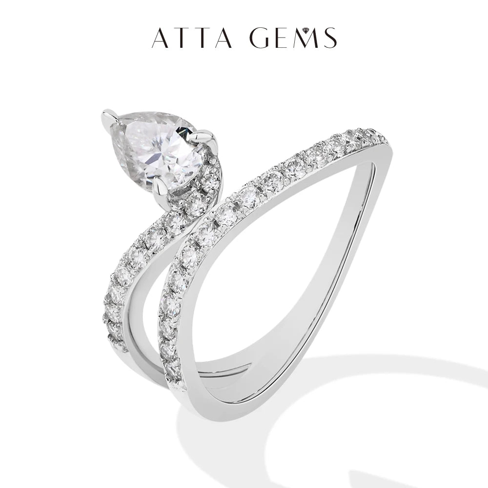 Pear Cut 0.8CT Moissanite Ring for Women