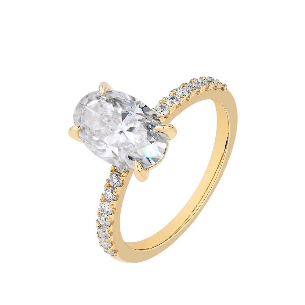 3.0CT Oval Moissanite Ring