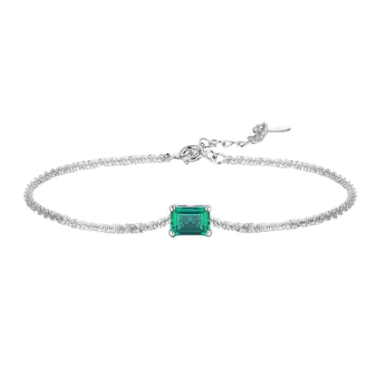 Emerald Moissanite Charm Bracelet