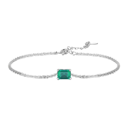 Emerald Moissanite Charm Bracelet