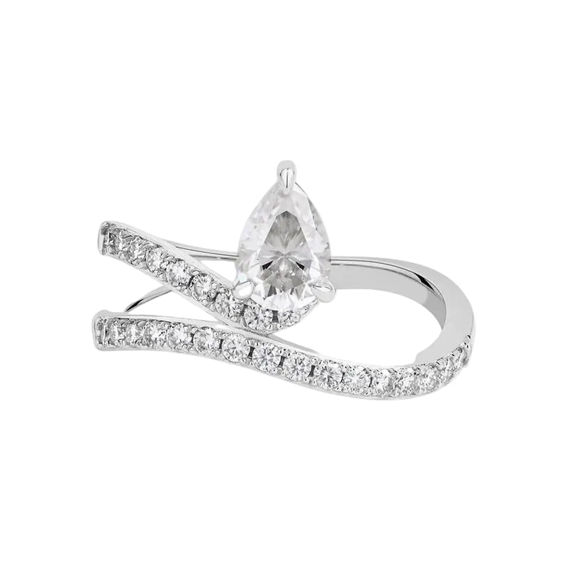 Pear Cut 0.8CT Moissanite Ring for Women