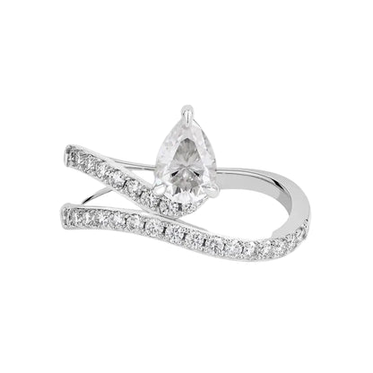 Pear Cut 0.8CT Moissanite Ring for Women