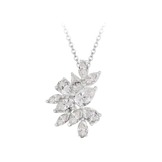 Floral Moissanite Pendant Necklace