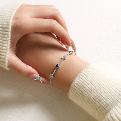 Floral Moissanite Charm Bracelet