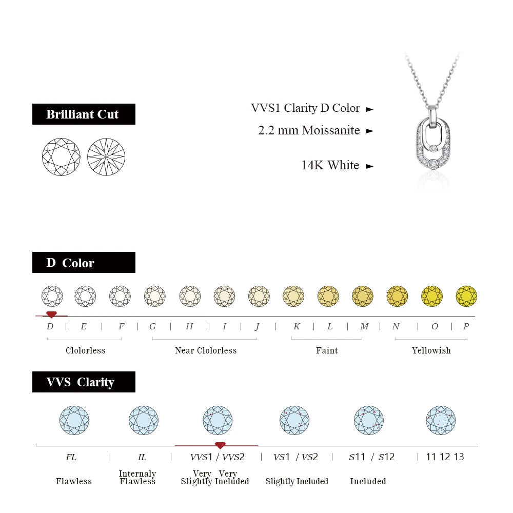 Round Moissanite Pendant Necklace