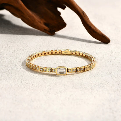Asscher Cut Moissanite Bracelet