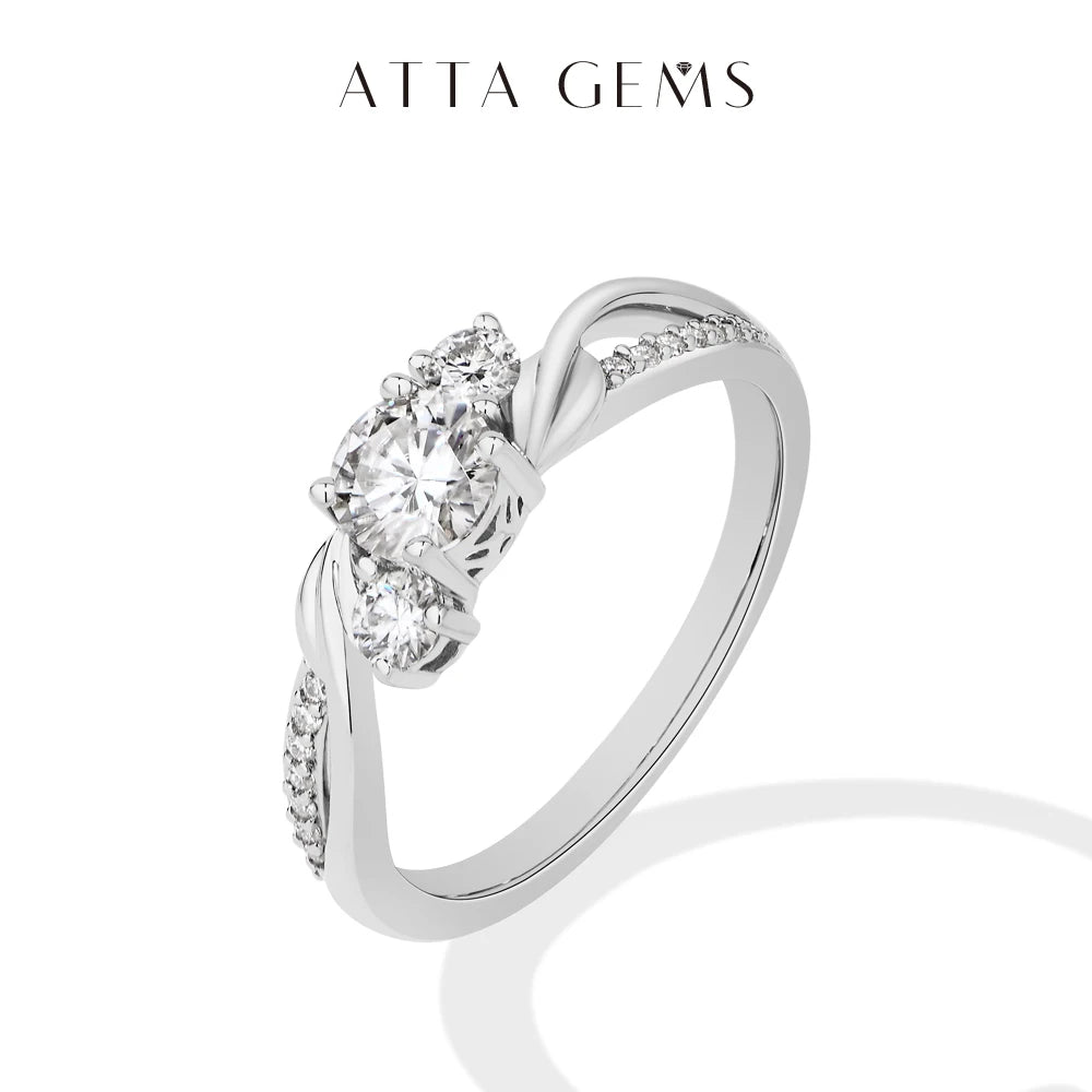 Three-Stone Moissanite Ring for Women