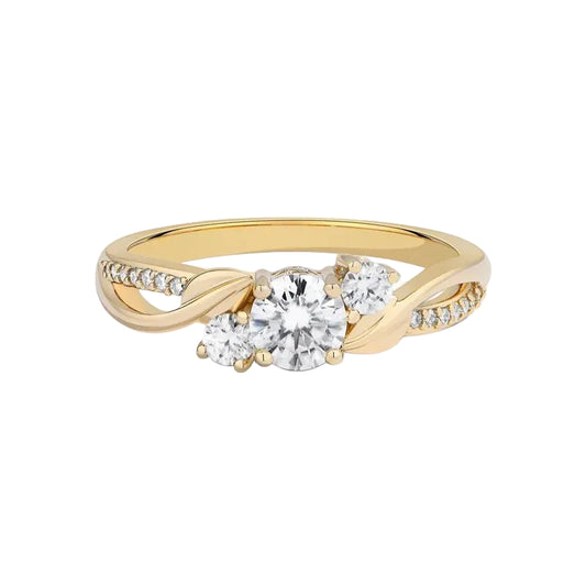 Three-Stone Moissanite Ring for Women
