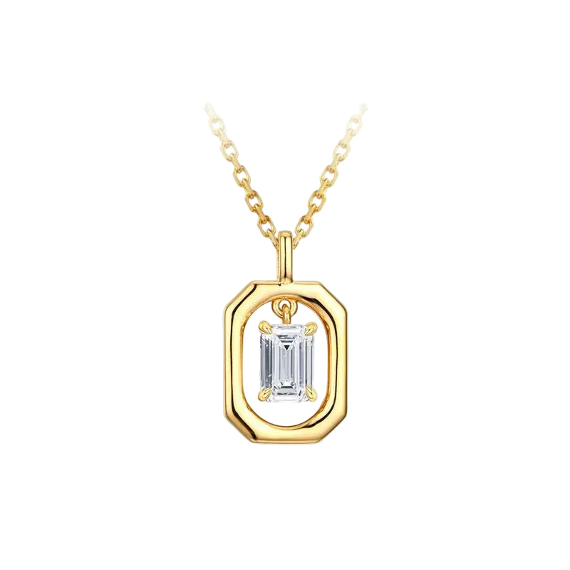 Octagon Moissanite Pendant Necklace
